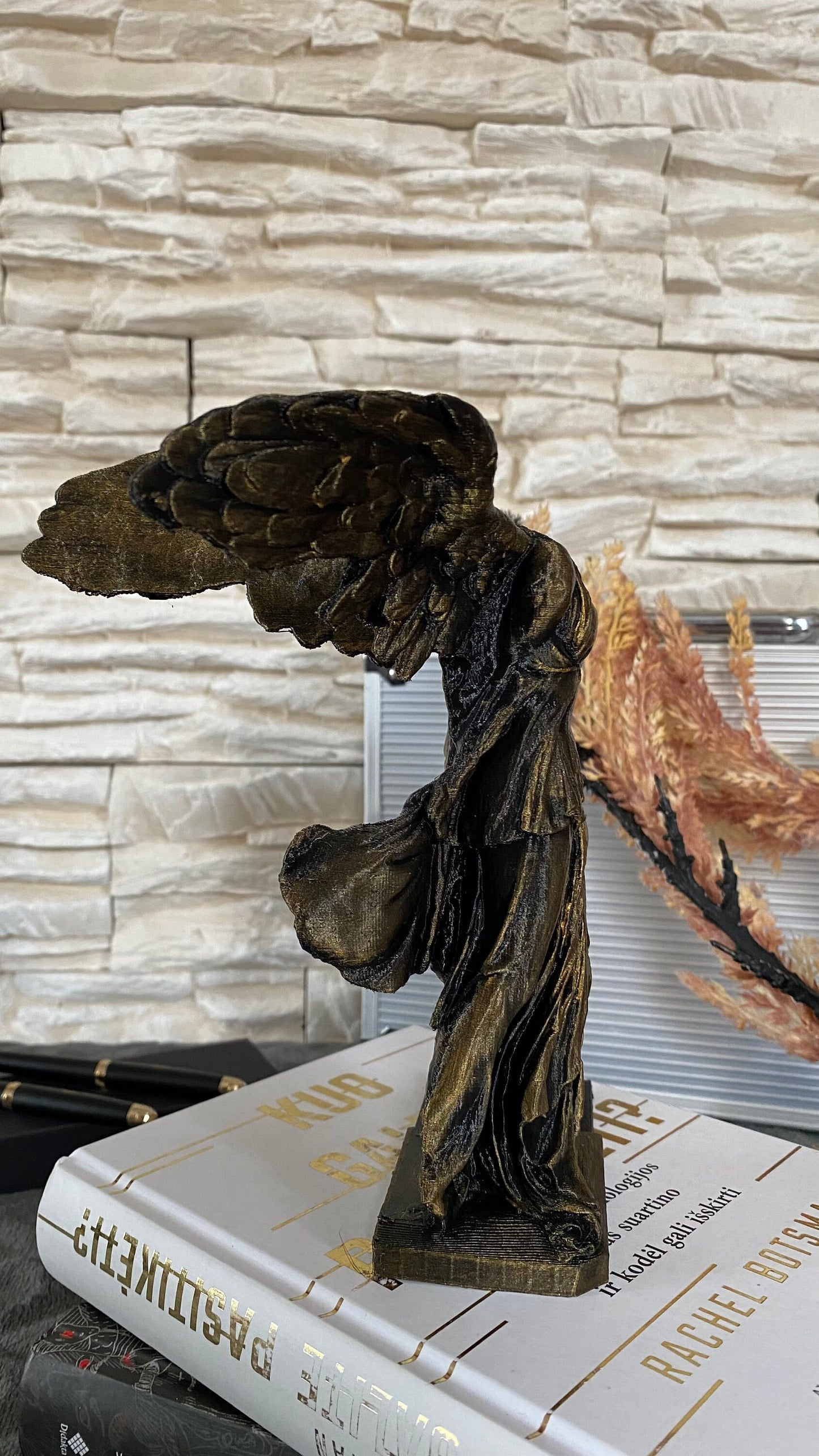 Antique Gold Victory Statue Bookend / 3D printed