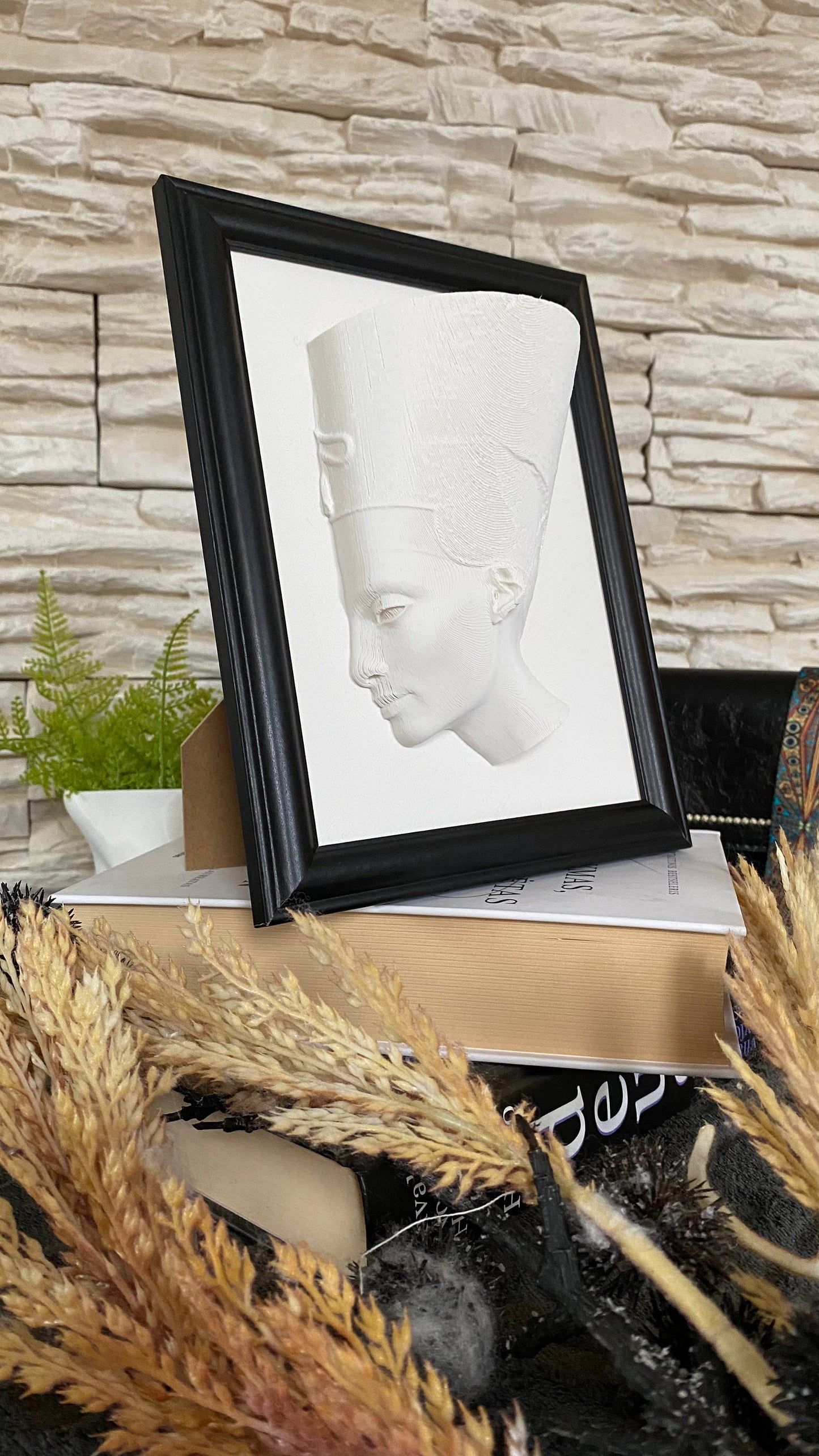 Framed Nefertiti Egyptian Statue / 3D printed