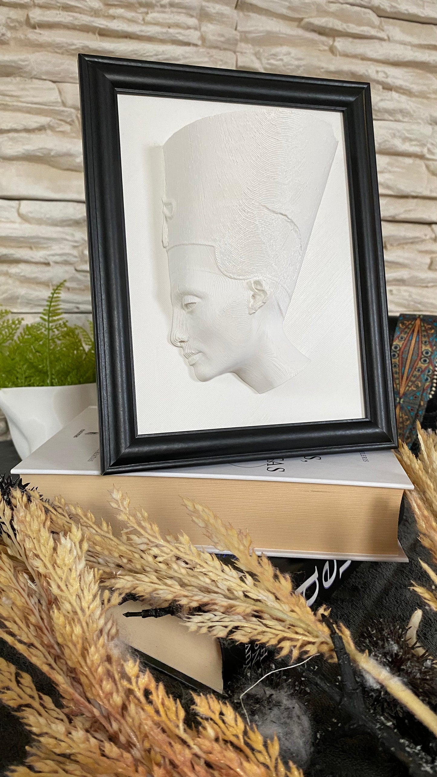 Framed Nefertiti Egyptian Statue / 3D printed