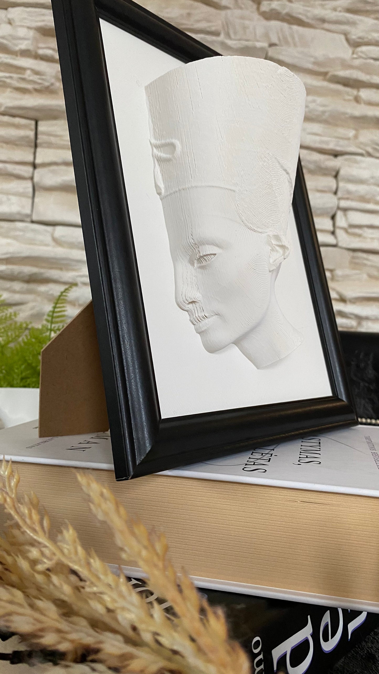 Framed Nefertiti Egyptian Statue / 3D printed