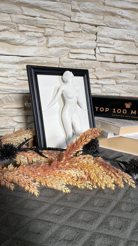 Framed Female Torso Wall Art / 3D Printed