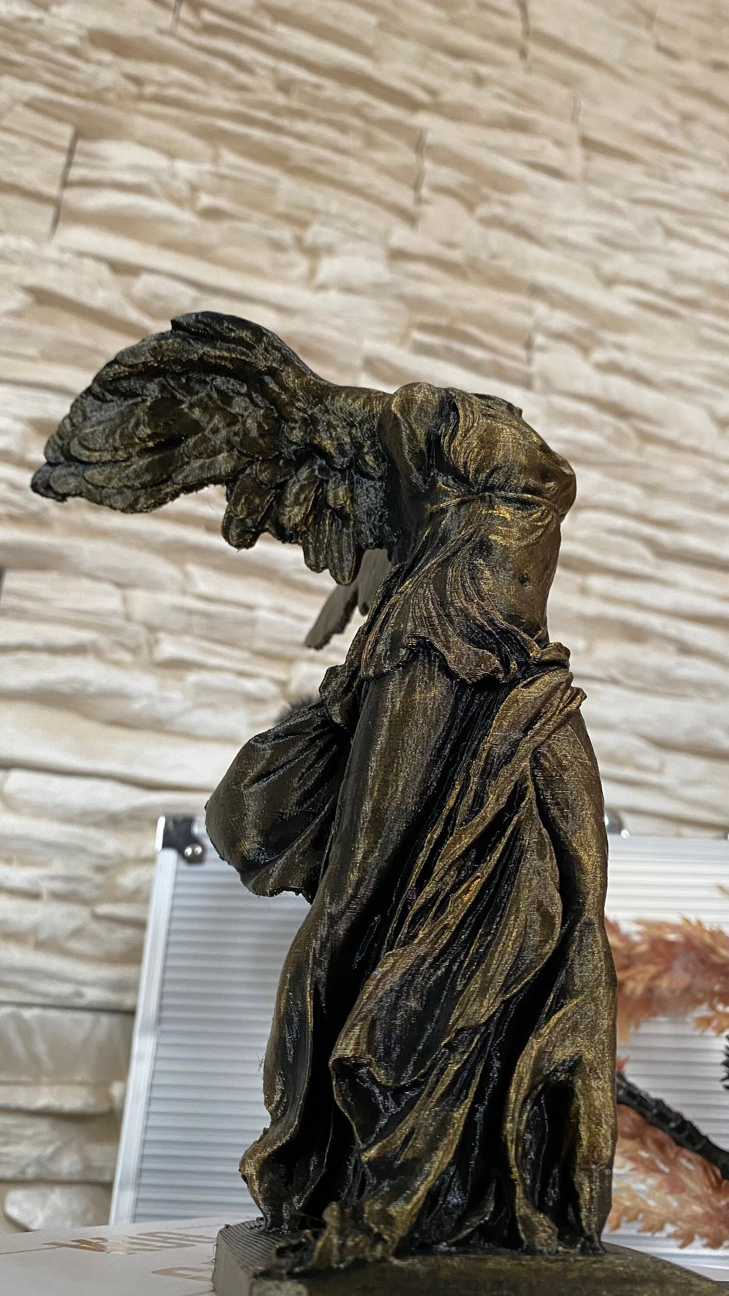 Antique Gold Victory Statue Bookend / 3D printed