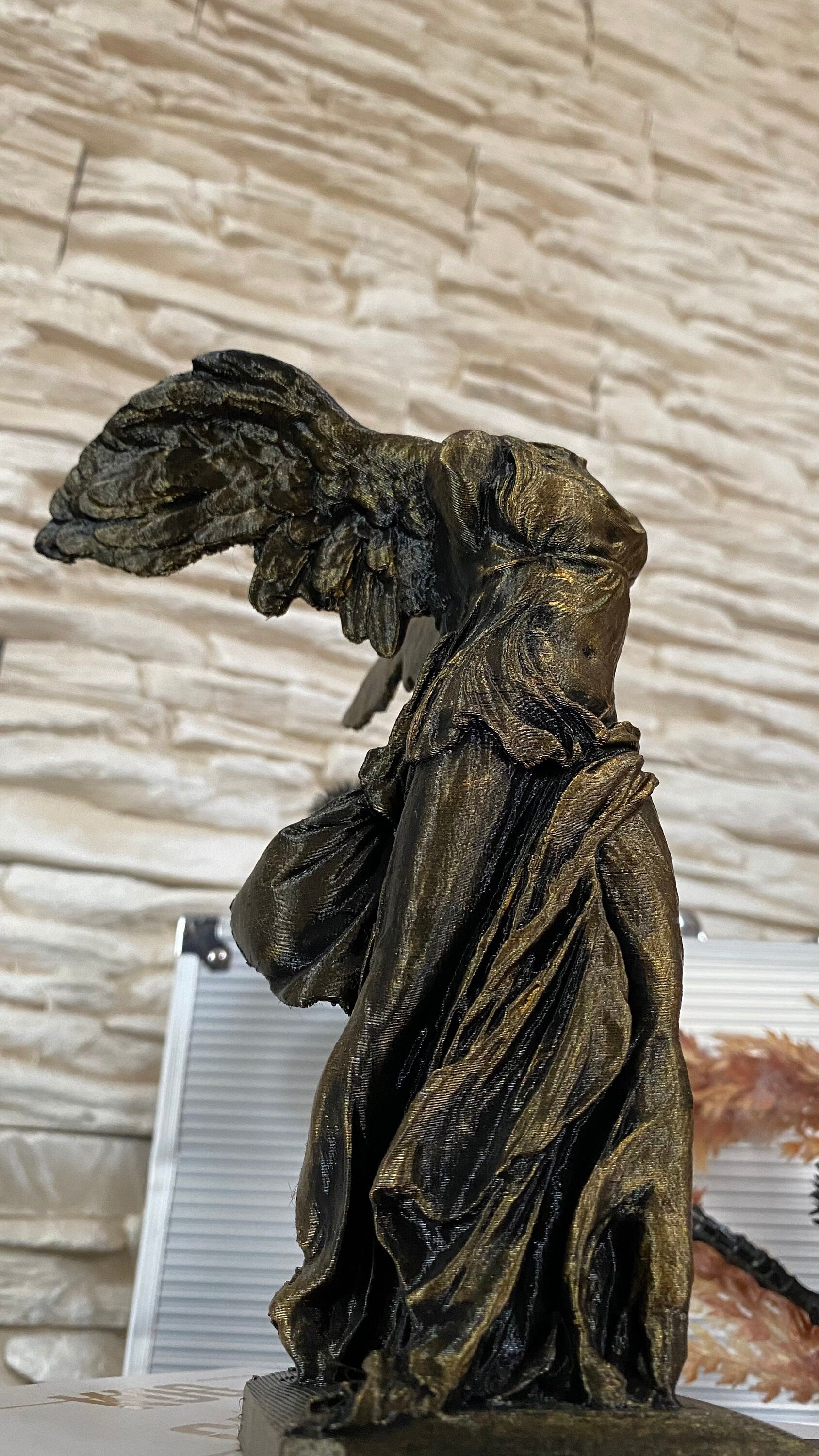 Antique Gold Victory Statue Bookend / 3D printed