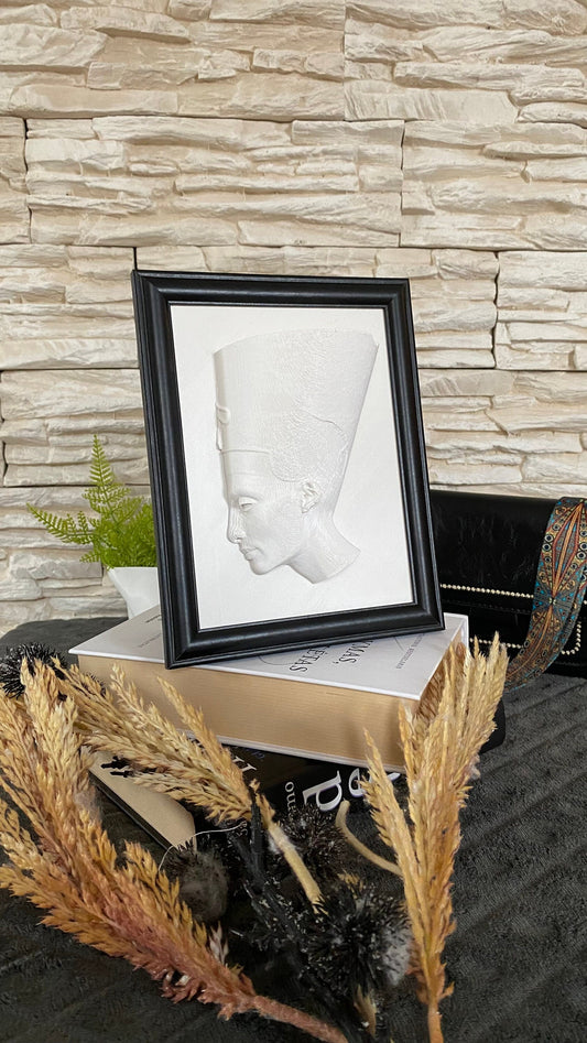 Framed Nefertiti Egyptian Statue / 3D printed
