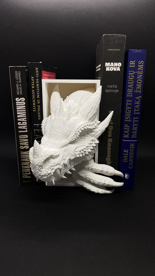 3D printed dragon book nook for bookshelf