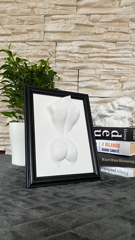 Framed Female Back Torso Wall Art / 3D Printed
