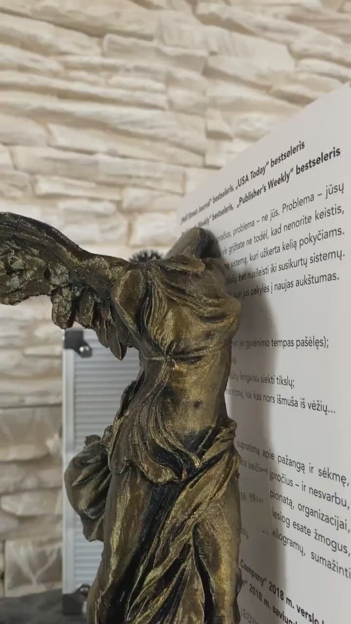 Antique Gold Victory Statue Bookend / 3D printed